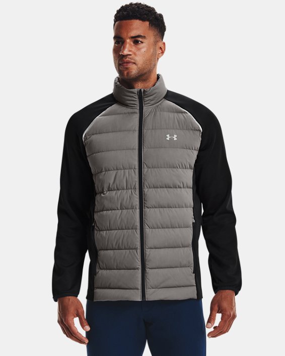 Men's UA Golf Stretch Down Hybrid Jacket in Gray image number 0